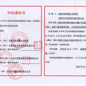 樂(lè)陵市鐵營(yíng)鎮(zhèn)人民政府中標(biāo)書(shū)